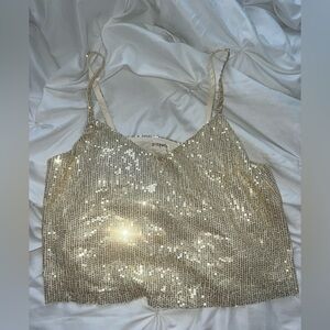 Gold sequin top